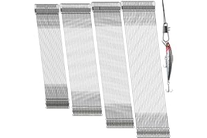 DONQL 80pcs Stainless Steel Wire Traces Pike Fishing, 4 Size 15/20/25/30 cm Anti-Bite Fishing Wire Trace Leaders(Black) with Rolling Swivels and Snaps for Bait Rigs Saltwater Freshwater