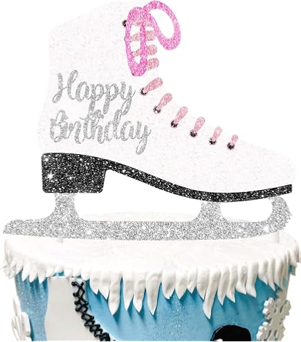 Decorazione per Torta Compleanno, Happy Birthday Decorazioni Torta, Pattinaggio a Rotelle Cake Topper, Decorazione per Torta per Ragazza Feste Di