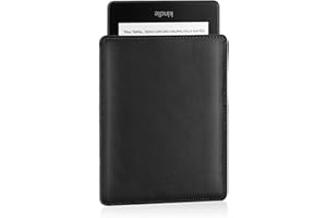 MoKo Sleeve Bag Fits with Kindle Voyage, Kindle Paperwhite 11th Gen 2021, All-new Kindle 2019, Ultra Slim Anti-scratch PU Leather Case Cover Soft Felt Lining Protective Insert Carrying Pouch, Black