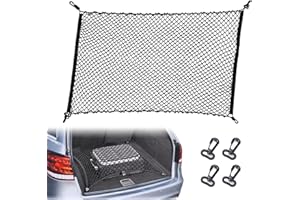YUEJUHE Kofferraum Netz aus Nylon, Kofferraumnetz 105x90cm, Universal Autonetz Kofferraum Gepäcknetz, Auto Zubehör für SUV, Organizer und Trennnetz für Haustiere und Gepäck (Schwarz)