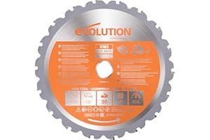 Evolution Power Tools Sägeblatt 185mm für Kreissäge und Kappsäge | Mehrzweckschneidklinge mit 20 Zähnen, TCT-Kreissägeblatt |Multimaterial, Schneidet Holz, Metall, Kunststoff | R185TCT-20CS