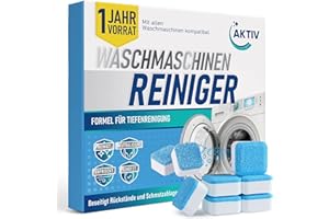 ‎AKTIV Aktiv 24x Waschmaschinenreiniger Tabs extra stark gegen Geruch & Kalk - Waschmaschinen Reiniger mit Formel für Tiefenreinigung - Waschmaschine Hygiene Reinigung 1 Jahres Vorrat