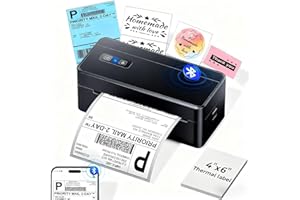 ASprink Bluetooth Postage Label Printer, 4x6 Thermal Shipping Label Printer for Small Business, Compatible with Android, IOS, Windows and Mac, Widely Used for Etsy, Shopify, eBay, Royal Mail, Evri