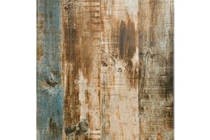 JOLIHOME Vintage Pannello Effetto Legno Marrone Carta da Parati Autoadesiva Adesivo Murale 44x500cm Staccare e Attaccare Carta a Contatto Rotolo di Pellicola Vinilica per Cucina Porta Bar Bancone