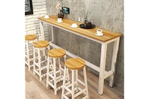 TANG SHI Modern Wooden Bar Table,Rectangle Console Sofa Table,Counter Height Dining Table Long Breakfast Kitchen Bar Table,Coffee Table Balcony Railing Table,Table Only ( Color : Light Brown , Size : 39.4"L x