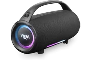 Vieta Pro Altavoz Bluetooth Potente de 100W, Impermeable con USB C, 15H Batería | Altavoz Grande Autoamplificado HiFi Portátil | Speaker Parlante TWS con bocina y Luces | MiniThunder 2