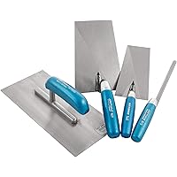 Jung Henkelmann Kellen 4-teilig (Einsteiger-Set, Carbonstahl, Maurerkelle, Putzkelle, Fugenkelle, Glättekelle) 40000400