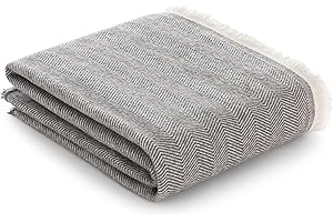 GAMUSI Coperta per divano, in cotone, multiuso, per letto, 130 x 180 cm, colore: grigio