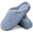 LongBay Women's Flannel Slippers Soft Memory Foam Slip on House Shoes Indoor Outdoor