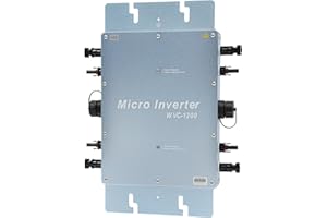 AUYART Onduleur solaire Grid 1200 W, taux de transfert d'énergie élevé, onduleur puissant MPPT intégré, plusieurs connexions parallèles, onduleur étanche pour balcon 220 V