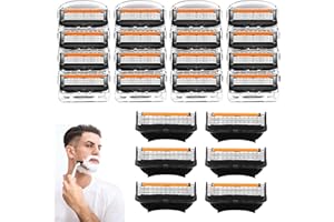 ISPARBOX Lames de Rasoir Fusion 5, 24Pièces Lames de Rasage Homme Fusion 5, Lame Rasoirs 5-Couches Recharges, Compatibles avec Rasoir Fusion 5 Homme pour Nettoyer Barbe et Poils Corps
