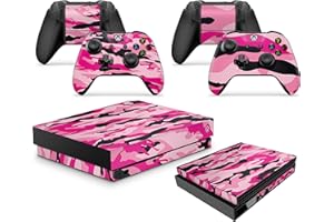 GIZMOZ N GADGETZ PINK CAMO Skins for Xbox One X XBX Console Decal Vinal Sticker + 2 Controller Set