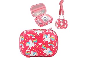 Leayjeen Kids Digital Camera Case, Compatible with Gofunly/Hangrui/Cocopa/GREENKINDER/YunLone/arnssien/Vavkasi, Christmas Birthday Gift Toys for Boys and Girls(Case Only) Pink Unicorn
