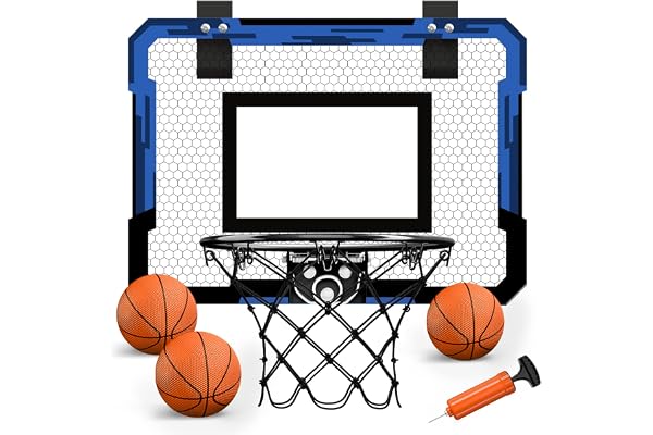 QDRAGON Mini Basketkorg Barn, Basketkorg Inomhus Utomhus Dörr Hängande Basketbräda Basketboll Set med 3 Bollar för Pojkar Flickor Barn och Vuxna