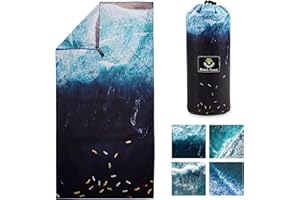 4Monster Microfiber Beach Towel with carry bag Sand Proof Travel Towel Quick Dry Lightweight Towel for Hiking Yoga Gym Sports Swimming Camping Fitness Bath