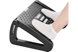 HEETA Poggiapiedi da Scrivania, Poggiapiedi Ergonomico Regolabile in Altezza Poggiapiedi da Ufficio con Funzione Massaggiator