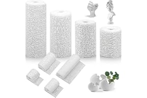 TEOKANTZ 8 Rollen Gipsbinden für Gipsabdruck Babybauch, 5/7,5/10/15CM x 2,7 M Gipsbinden Gibsbindenden zum Basteln, Schnelltrocknende Gips Abdruck Binden für Bauch Schwangerschaft Textur-Malerei Skulpturen