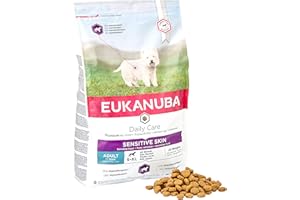 Eukanuba Daily Care Sensitive Skin karma dla psów – sucha karma dla psów o wrażliwej skórze, hipoalergiczna karma z rybą, 2,3 kg