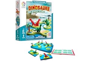 SmartGames - Dinosaurs Mystic Islands, Puzzle Game with 80 Challenges, 6+ Years, 24 x 24 x 6 cm (LxWxH)