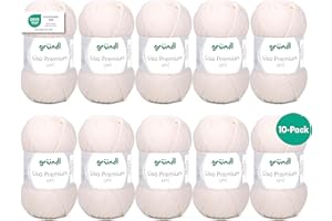 Gründl Lisa Premium Plain Knitting and Crochet Yarn (Soft and Wool-Like Character, Easy-Care Washable Knitting Yarn Made of 100% Polyacrylic Fibre, 50 g/133 m, Needle Size: 3.5–4.5, 10 Balls of 50 g),