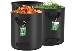 Diealles Shine 3X 272L Gartenabfallsack, Gartensack mit 4 Griffe, Selbststehend, Wasserdicht, Laubsack Haltbar Korrosionsbeständig für Gartenabfälle und Grünschnitt, Schwarz