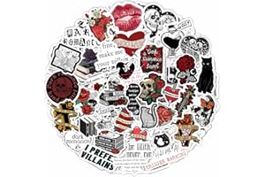 PADABAYKA 100 autocollants romance noire pour bouteilles d'eau et ordinateurs portables - Décorations et cadeaux sur le thème gothique, vinyle imperméable - Dark Romance Stickers