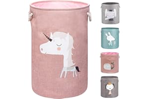 AXHOP cesto con tapa, para juguetes, ropa y decoración de habitaciones. la mejor canasta de regalo para niños, gatos, perros.