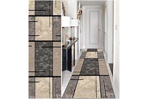 ‎DTUQYX DTUQYX Läufer Lang Flur rutschfest Teppich Küche 60 x 300CM, Polyester Waschbar und Dauerhaft, Schlafzimmer Muster Carpet, für Wohnzimmer Büro Esszimmer, Anpassbar Teppichläufer Meterware