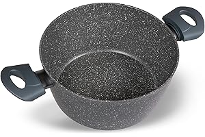 Zanetti - Casseruola Antiaderente 20 cm DURAPIETRA, adatta a tutti i piani cottura incluso induzione, Due Manici, Rivestimento Alto Spessore, Diametro 20 cm