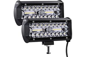 Kraumi LED Arbeitsscheinwerfer 7 Zoll 240W Cree LED Zusatzscheinwerfer 12V 27,000lm Auto Scheinwerfer Offroad Flutlicht Wasserdicht IP67 Arbeitslicht(2 Stück)