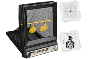 GBKDQQ Kugelfang Scheibenkasten Softair Zielscheibe inkl Pendelziel, Kugelfang Zielscheibe, luftgewehr zubehör, Airsoft zielscheiben mit 2 Zielbleche aus Metall und 10 Zielpapiere