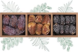 ‎SUNNAH SHOP Sunnah Shop® Dattel Probierpaket Medium, mit drei verschiedene Dattelsorten | Aktuelle Ernte | Premium-Qualität | Einzigartiger Geschmack | 100% Natürlich - ohne Zusatzstoffe 900g (3x300g)