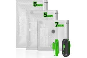 Vakuumpåsar set 18 delar med elektrisk USB-pump | 3 storlekar (40 x 40 cm, 40 x 50 cm, 40 x 60 cm) utrymmesbesparande för kläder, resor, sängkläder och flytt