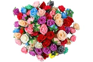 MUYAPAY Künstliche Blütenköpfe 80 Stück Blütenköpfe Blumen Köpfe Kunstblumen Blütenköpfe Rosen Kunstblumen Seide Kunstblumen Köpfe Deko,für Hochzeit DIY Party Deko (Gemischte Farben)