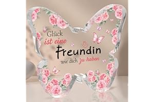Blumuze Geschenke für Beste Freundin,Schmetterlings Acryl Deko Geschenke für Freundin,Beste Freundin Geburtstagsgeschenke, Freundschaftsgeschenke für Frauen Freundinnen Kolleginnen zum Weihnachten