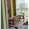 APRODZ Reversible Wooden Swing Jhula for Indoor Outdoor & Balcony | House Swings for Adults (Honey Finish)