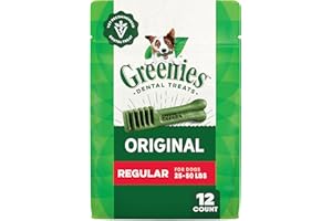Greenies Original Regular Natural Dental Care Dog Treats, 12 oz. Pack (12 Treats)