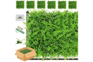 ULAND Artificial Plant Wall Panels, 6pcs Fern Greenery, Ivy Privacy Hedge Fence Screening, Home Garden Outdoor Wall Decoration 50 x 50cm (A038, 6)