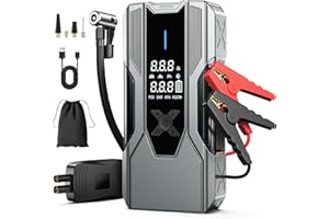 FNITAER 8000A Starthilfe powerbank für pkw mit Kompressor 150PSI, 26800mAh Starthilfe powerbank für All Benzin und 12.0L Dieselmotor, Auto starthilfe powerbank mit Eingang/Ausgang, Schwarz