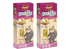 Vitapol Smakers® Parrot Treat Sticks – Variety of Snacks for Budgies, Cockatiels & Large Parrots | Natural Fruit, Egg, Honey, Seed | Vitamin-Rich Snacks, Health & Plumage Support (Fruity, 180g)