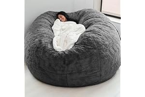 IJNBHU Large Bean Bag Chair,5/6/7Ft Ultra Soft Memory Bean Bag Chair with Microsuede Cover Stuffed Foam Filled Furniture and Accessories for Dorm Room(No Filler)(Color:11,Size:7FT 180X90cm)
