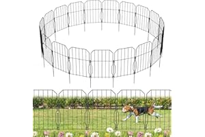 WELDUN Dekoracyjne ogrodzenia 31 cm × 41 cm, 19 szt., metalowe, rustykalny dach, prostokątna grządka, bariera zwierząt, dla królika, psa