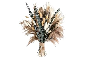 Dekorativt pampasgräs, 44 cm, förpackning med 100 | Naturliga pampagräs för vardagsrum, sovrum, bröllopsbord, trädgård, hem, vaser, fester, torkade blommor boho-dekor