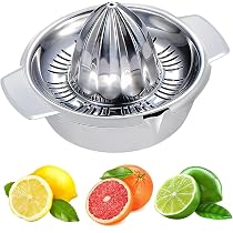 Presse-Agrumes Manuel Gerhannery - En Acier Inoxydable 18/10 - Pour Citrons, Oranges - Avec Récipient 450ml