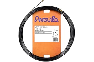 Anguila | Guía Pasacables | Terminales Fijos | Monofilamento | Nylon | Color Negro | Diámetro 4mm | 10 Metros