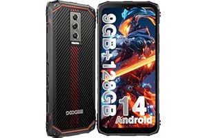 DOOGEE Blade10 Téléphone Portable Incassable 6,56" 90Hz, 9Go+128Go /TF 2To Android 14 Smartphone Incassable, 16MP+8MP 5150mAh, Telephone Incassable 4G SIM/Face ID/IP68/IP69K, Ultra Mince de 11mm, Noir