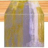 Table Runner Yellow 33 x 183 cm Table Decoration Modern Art Painting Short Washable Table Decoration for Christmas Party Weddings Holidays Birthday Kitchen Decoration