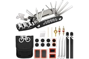 LUNYLOER 16 in 1 Multifunction Bike Tool Kit - Puncture Repair Kit for Road & Mountain Bikes