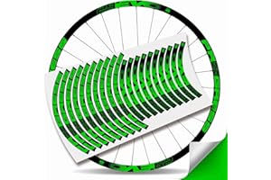 CUAC REVOLUTION Kit Adesivi Bici Adesivi Cerchio Rim Progress EVO 29" MTB BTT B (Verde Fluore)