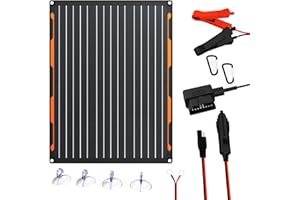 FLEXSOLAR Cargador de baterías para vehículos solares 12v 20w módulo solar ip67 impermeable cargador de baterías portátiles de paneles solares SAE cable de conexión, adecuado para automóviles, barcos, motocicle
